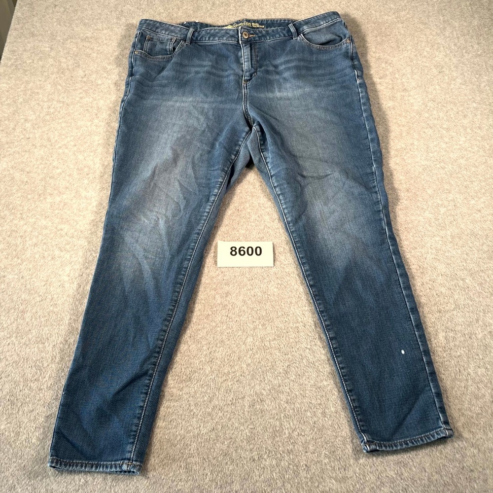 Old Navy Rockstar Mid Rise Jeans Womens 18 Blue Denim Medium Wash Straight Leg